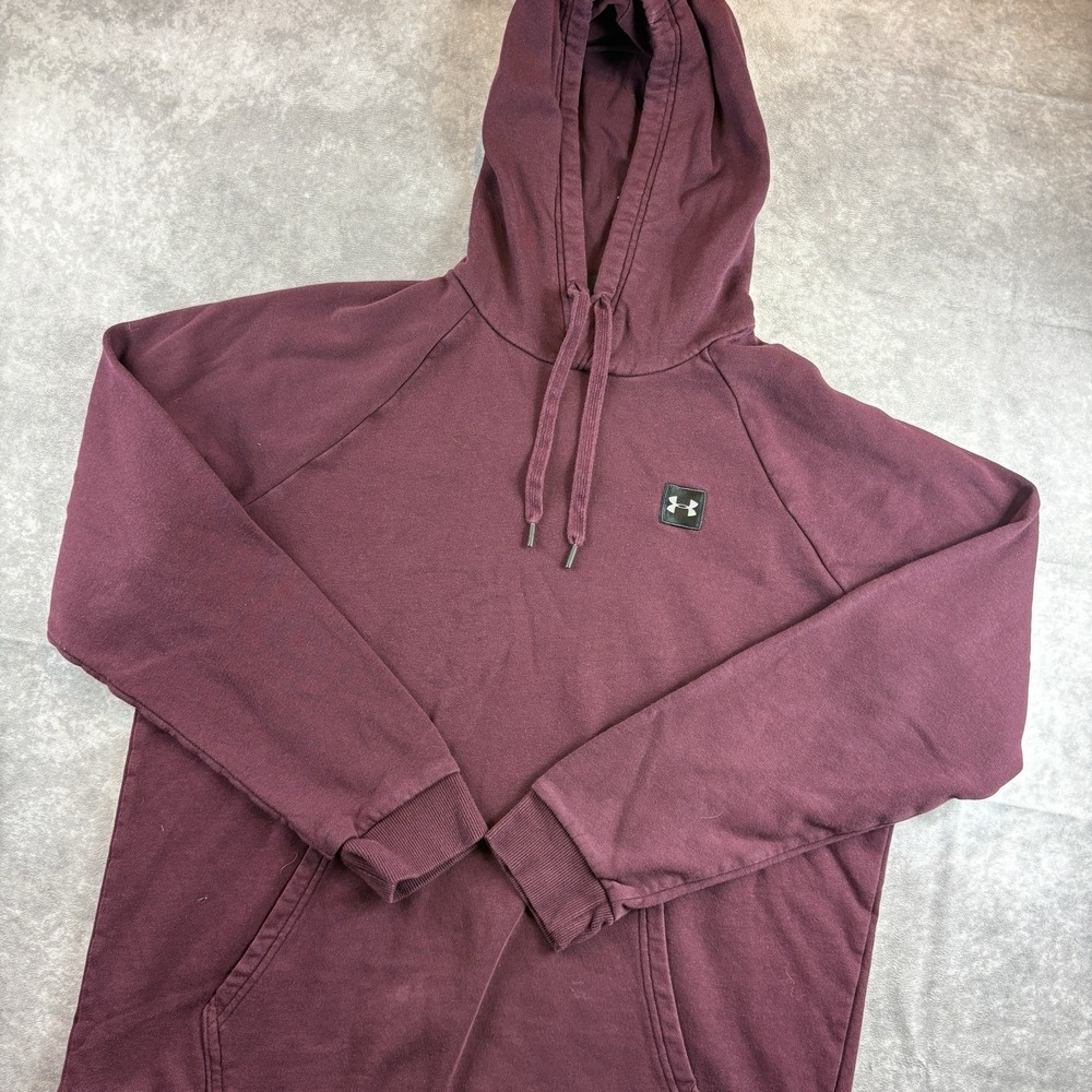 Under Armour Hoodie Men's XL Maroon UA Rival Fleece Pullover Workout Gym